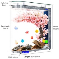 Décoration d'intérieur, aquarium en acrylique LED ovale rond, colonne, balle, réservoir à poissons