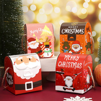 Boîte en papier du père noël sac à main en cuir de noël boîte d'emballage cadeau de réveillon de noël boîte vide en gros