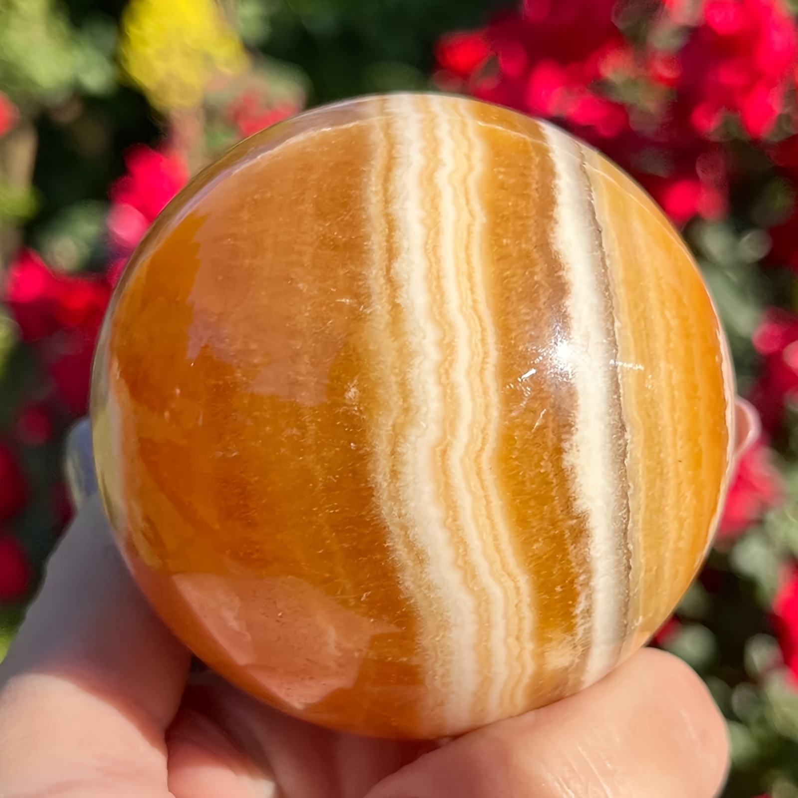 ทรงกลมแคลไซต์สีส้ม