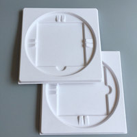 Plateau d'insertion en bagasse biodégradable, écologique, pressé à l'état humide, blanc, circulaire, pour emballage de produits électroniques en pâte de cellulose