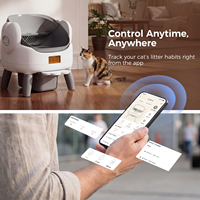 DRH OEM Bac à litière automatique pour chat en acier inoxydable, conception à ouverture supérieure, grande capacité, contrôle par application, bacs à litière autonettoyants personnalisés