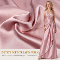 Tissu satiné double face prêt à l'emploi, 100% polyester, 75D, 180 g/m², tissé, soyeux, fluide, respirant, pour robe de femme, mariage
