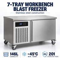 Congélateur-chiller rapide professionnel sous comptoir à 7 plateaux en acier inoxydable pour boulangerie et fruits de mer
