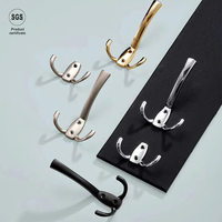 Crochets muraux modernes et créatifs en aluminium pour armoire, crochets de chambre à coucher de style moderne, partie du genre Crochets et Tringles