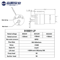 Pompe à diaphragme micro pour liquides, moteur DC 3V-15V, inodore, auto-amorçante, contrôle précis du débit, OEM, basse pression, garantie 1 an