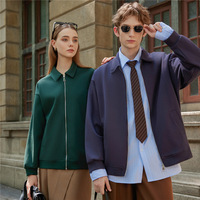 Chaqueta Unisex Yutuo de Primavera/Otoño, Nueva, Bordada, Estampada, Tejida, Corte Regular, de Lujo, Color Sólido, Mezcla de Algodón, con Cuello Camisero