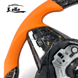 Volante Deportivo Personalizado en Fibra de Carbono Forjada Naranja con Cuero Liso Naranja para <span class=keywords><strong>BMW</strong></span> E60 E61 E62 E63 E64 M5 M6 <span class=keywords><strong>2003</strong></span> - 2010 - Product Image 5