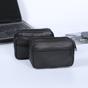 Alta calidad de cuero genuino negro Cartera de piel de <span class=keywords><strong>oveja</strong></span> tarjeta bolso cartera - Product Image 6