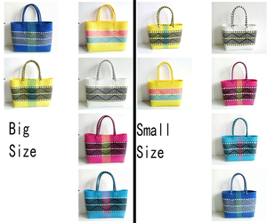 Nuevo diseño de moda hecho a mano playa tejido Tote mujeres plástico tejido bolsa - Product Image 6