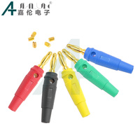 Connecteur audio-vidéo empilable JIALUN plaqué or PVC 4 mm, fiche banane mâle 24A, haute intensité, sans soudure, à visser latéralement