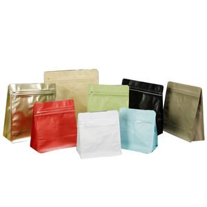 Bolsas de Dulces Negras de Fondo Plano con Válvula y Cierre, de Grado Alimenticio, con Logotipo Personalizado Impreso, de Alta Calidad, 125g 250g 500g 1000g, en Stock, 50 Unidades - Product Image 1