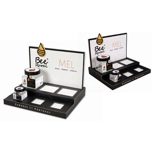 Custom Designed Portable Foldable Cardboard Food Counter Display Unit Eco-Friendly Corrugated Table Top Display <b>Box</b> for Honey - Product Image 1