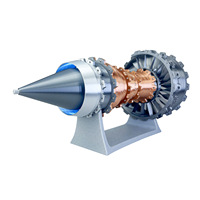Modèle de moteur à réaction d'avion Turbofan moderne de 47cm Ornement de turbine électrique pour la maison Collection Cadeau pour l'obtention du diplôme ou un anniversaire