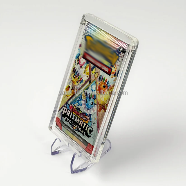 Magnetic Lid Game Pack Storage Case Clear Acrylic Poke Trading Cards Booster Display Box