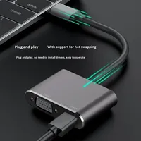 Mini DisplayPort dan USB C ke HDTV VGA Adapter Output Monitor Ganda dengan Pengiriman Daya untuk Docking Laptop MacBook Pro