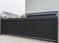 Op maat gemaakte aluminium elektrische schuifpoort, anti-corrosie, roestvrij, milieuvriendelijk, weerbestendig, gepoedercoat, modern villa-model