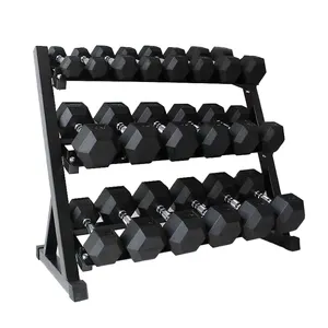 Manufacturer heavy weights electric plated steel handle soft rubber hexagonal dumbbells