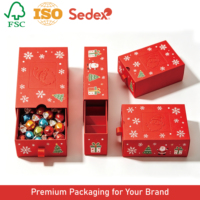 Boîte à tiroir personnalisée en papier, emballage cadeau, rigide, magnétique, de luxe, pour Noël, bonbons, chocolats, biscuits, vente en gros, écologique