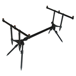 Selco Al tube noir 2 sections structure 3 tête <span class=keywords><strong>carpe</strong></span> canne à pêche Pod pour cannes à pêche banque bâtons porte-canne - Product Image 3