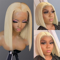 Perruque Bob Courte 13x4 Lace Front en Cheveux Humains Naturels du Vietnam, Lisses comme des Baguettes