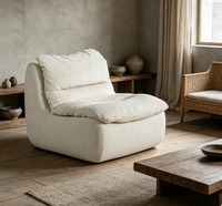 Canapé modulaire simple rembourré en mousse de style crème moderne pour salon et appartement