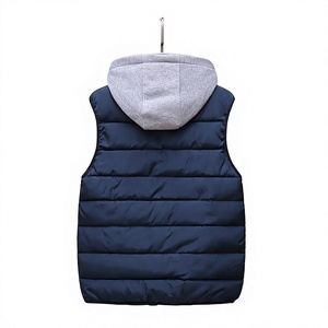 Chaleco Acolchado con Capucha para Hombre, Cálido, Transpirable, con Cierre, Informal, de Color Sólido, Ligero, Resistente al Viento, 100% Poliéster - Product Image 2