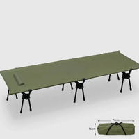 Lit de camping pliable portable avec pieds réglables en hauteur, pour l'extérieur