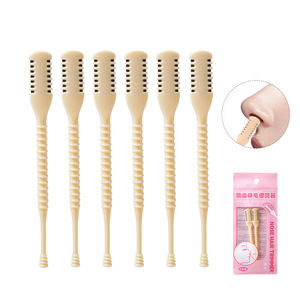 LMLTOP <span class=keywords><strong>Coupe</strong></span>-poils nasaux double face 2-en-1 portable 360° °   Tondeuse manuelle rotative pour poils du nez pour hommes et femmes, lot de 2 rasoirs - Product Image 1