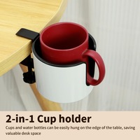 Support pour casque 2 en 1 antidérapant et réglable avec pince de bureau, porte-gobelets pour tasses à café et gobelets à eau, accessoires de bureau pour casques de jeu NOUVEAU