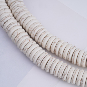 Perles d'espacement circulaires en pierre de pin synthétique blanche, faites à la main, pour bracelets et colliers DIY, composants de bijoux transfrontaliers - Product Image 3