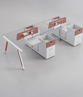 Ensemble bureau et chaise Shuoran, design simple et moderne, bureau d'ordinateur en mélamine/MFC, poste de travail de bureau pour 4/62 personnes