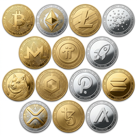 Moneda Conmemorativa Personalizable de Alta Calidad, Estilo Tecnológico Futurista, Chapada en Oro y Plata de Dos Tonos, Patrón de Placa de Circuito, Impresión Tipográfica