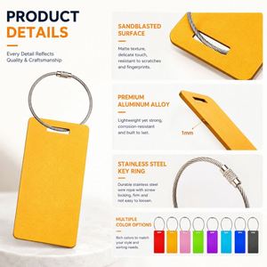 Custom Logo Promotional Gift Aluminum Luggage Metal Travel Bag Personalized Suitcase <b>Name</b> <b>Tag</b> With Steel Wire Loop - Product Image 4