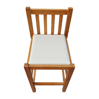 Tabouret de bar en bois massif avec coussin moelleux, dossier à lattes moderne, chaise haute de salle à manger
