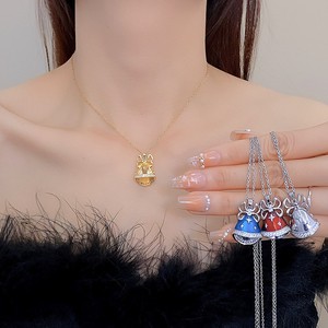 Европейское американское перекрестное ожерелье с микро-инкрустированным цирконом, Рождественский колокольчик, длинное ожерелье, Ниша, характерный свет цепи ключицы - Product Image 1