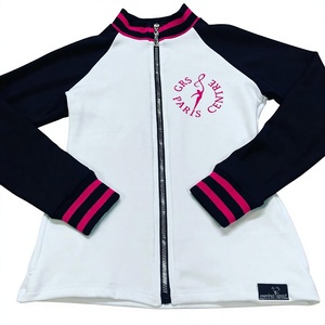 Chaqueta de práctica para competición de baile para niñas, de poliéster estampado, cálida, con cremallera, para animadora - Product Image 1