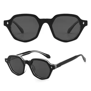 Kacamata hitam UV400 wanita, lensa mata desainer Vintage Retro terpolarisasi untuk perempuan