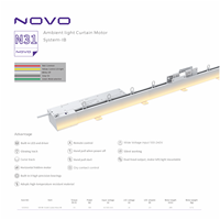NOVO N31 Moteur de rideau intelligent à contact sec avec lumière ambiante, ouvre-rideau automatique motorisé