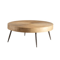 Petite table basse de style Wabi-sabi japonais, table d'appoint à profil bas, table d'appoint de canapé en bois massif, design vintage vieilli, table basse