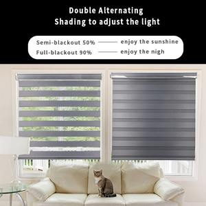 Thông Minh Hai Lớp Tự Động Điện Kép Năng Lượng Mặt Trời Cơ Giới Tự Động Cơ Giới Zebra Windows Lăn Mành Shades - Product Image 2