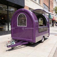 Remorque de cuisine mobile multifonctionnelle de haute qualité pour la vente de bonbons, chips et restauration rapide, remorque ronde