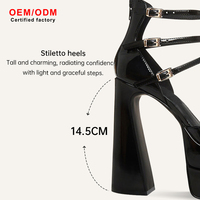 Chaussures de soirée tendance pour femmes, plateforme imperméable respirante à talon ultra haut, à lacets, à bout pointu, pour l'été