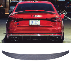 For A4/S4 B9 B9.5 Style Real Honeycomb Carbon Fiber Material <b>Rear</b> <b>Spoiler</b> Trunk Wing 2017-2024 - Product Image 1