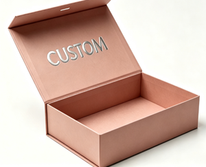 Pink Rectangle Rigid <b>Box</b> Paperboard Gift Packaging With Lid Open <b>Display</b> - Product Image 3