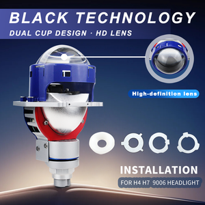 Couleurs personnalisables Universel <span class=keywords><strong>3</strong></span> pouces W50 Bi <span class=keywords><strong>Led</strong></span> Projecteur Lentille Bleu RHD LHD Phares <span class=keywords><strong>LED</strong></span> 6000K - Product Image 5