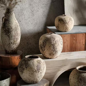 Yusan Vase hydroponique rétro Style chinois nouveau Pot de fleur séché en céramique Design rustique décor à la maison <span class=keywords><strong>poterie</strong></span> grossière pour famille d'accueil - Product Image 1