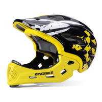 Casque intégral pour enfants KINGBIKE JC014-307 S 450g léger, coque en PC, mousse EPS résistante aux chocs, ventilation réglable, tout-terrain