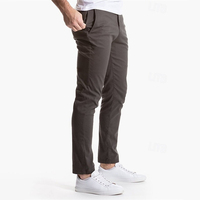 Pantalon chino en coton stretch doux coupe ajustée personnalisée, pantalon décontracté de haute qualité, pantalon formel avec poches zippées