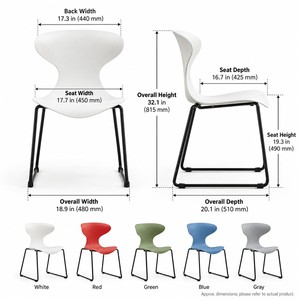 Silla de Comedor GDRS 368F de Plástico Blanco con Estructura de Acero Negro, Diseño Moderno de Mediados de Siglo, Envío DDP a EE. UU. - Product Image 4