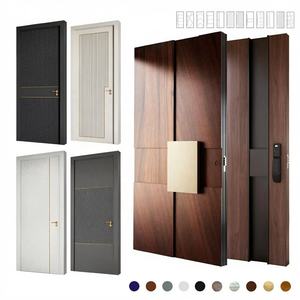 Puertas Exteriores de Madera Sólida de Nogal Negro Americano, Puerta Principal Pivotante de Madera para Casa, Puertas de Entrada Modernas - Product Image 3